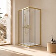 KIAMAMI VALENTINA - Cabine De Douche 80X80x190 Cm Avec Profilés Or Brossé Et Verre Transparent | City - vignette