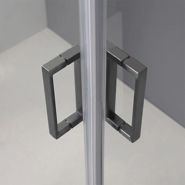 KIAMAMI VALENTINA - Cabine De Douche 80X120x190 Cm Profils Gun Metal Verre Transparent | City - large