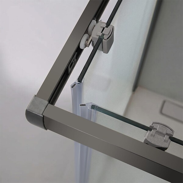 KIAMAMI VALENTINA - Cabine De Douche 80X120x190 Cm Profils Gun Metal Verre Transparent | City - large