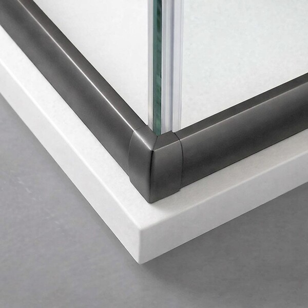 KIAMAMI VALENTINA - Cabine De Douche Carrée 70X70 Cm Profils Gun Metal Verre Transparent | City - large
