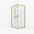 KIAMAMI VALENTINA - Cabine De Douche 70X70x190 Cm Profils Or Brossé Verre Transparent | City - vignette
