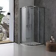 KIAMAMI VALENTINA - Cabine De Douche Semi-Circulaire 80X80 Cm Gun Metal Verre Transparent Portes Coulissantes | City - vignette