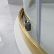 KIAMAMI VALENTINA - Cabine De Douche Semi-Circulaire 90X90x190 Cm Or Brossé Verre Transparent | City - vignette