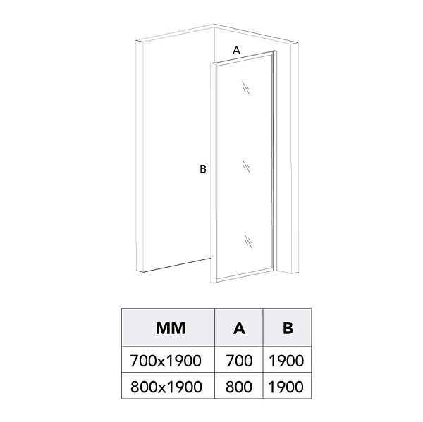 KIAMAMI VALENTINA - Porte De Douche Pour Niche 150 Cm Or Brossé Avec Panneau Fixe Et Coulissant + Côté Fixe 80 Cm | City - large