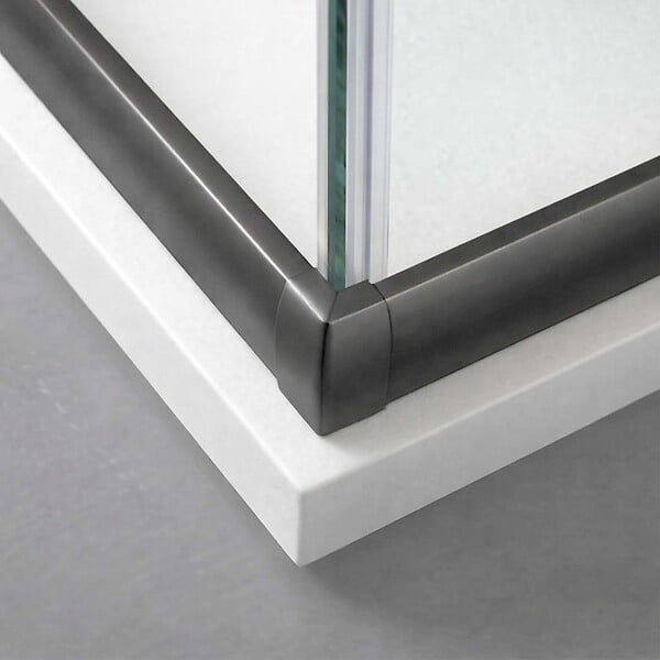 KIAMAMI VALENTINA - Cabine De Douche Carrée 90X90 Cm Profils Gun Metal Et Verre Transparent | City - large