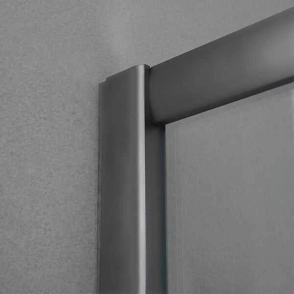 KIAMAMI VALENTINA - Cabine De Douche Carrée 90X90 Cm Profils Gun Metal Et Verre Transparent | City - large