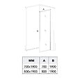 KIAMAMI VALENTINA - Porte De Douche 150X80 Cm Avec Panneau Fixe Et Porte Coulissante Gun Metal, Verre Trempé Transparent | City - vignette
