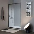 KIAMAMI VALENTINA - Porte De Douche Pour Niche 150 Cm Avec Panneau Fixe Et Coulissant | City - vignette