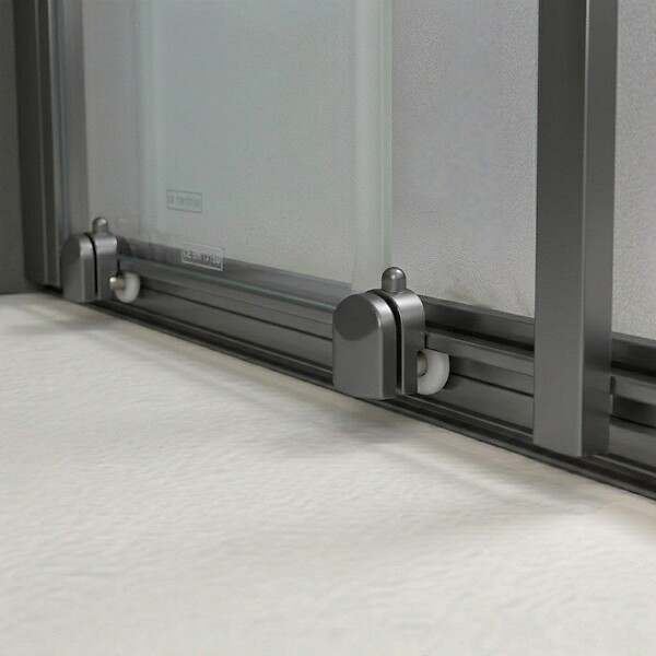KIAMAMI VALENTINA - Porte De Douche Pour Niche 150 Cm Avec Panneau Fixe Et Coulissant | City - large