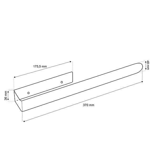 KIAMAMI VALENTINA - Porta Asciugamano Per Fianco Mobile Nero Opaco Acciaio Inox - large