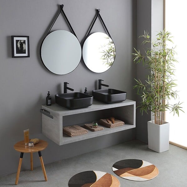 KIAMAMI VALENTINA - Porte-Serviettes Latéral Chromé En Acier Inoxydable Pour Meuble De Salle De Bain - large