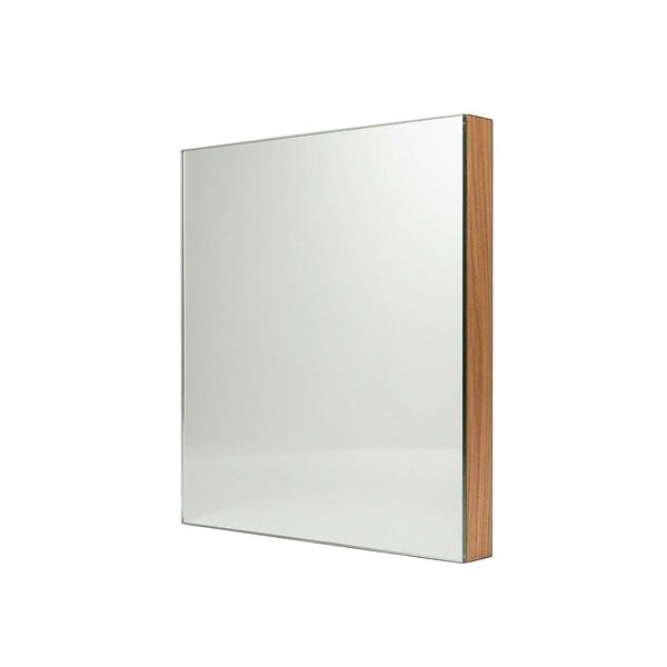 KIAMAMI VALENTINA - Miroir Carré 30X30 Cm Avec Cadre En Mdf Plaqué, Finition Bois Naturel - large