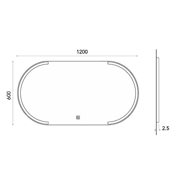 KIAMAMI VALENTINA - Miroir Ovale Rétroéclairé 120X60 Cm Avec Led Et Commande Tactile - large