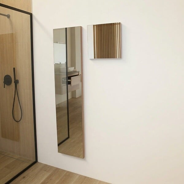 KIAMAMI VALENTINA - Miroir Mural 30X130 Cm Cadre Mdf Finition Argentée, Style Moderne - large