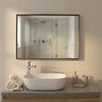 KIAMAMI VALENTINA - Miroir Rectangulaire Avec Cadre En Aluminium Gun Metal 60,5X80,5 Cm - vignette