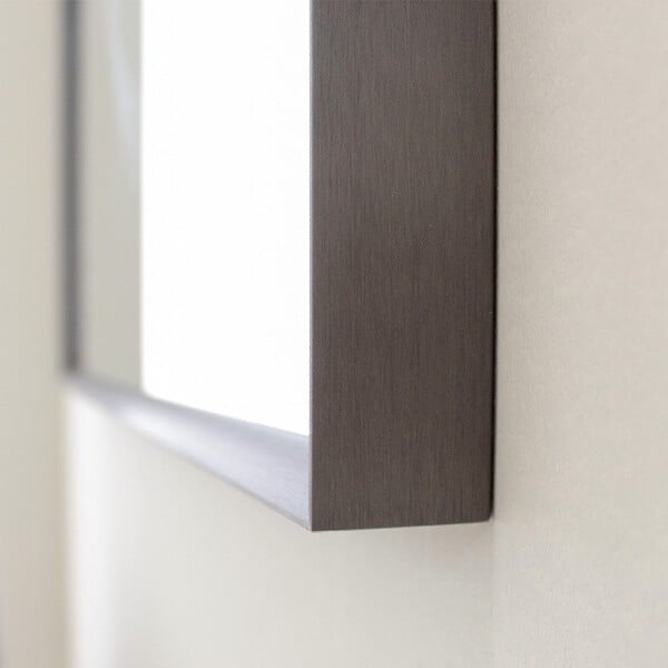 KIAMAMI VALENTINA - Miroir Rectangulaire Avec Cadre En Aluminium Gun Metal 60,5X80,5 Cm - large