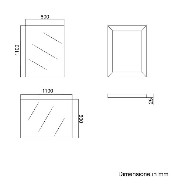 KIAMAMI VALENTINA - Miroir Salle De Bain 60X110 Cm Avec Lampe Led Intégrée, Bord Poli Sécurisé - large
