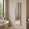 KIAMAMI VALENTINA - Miroir Mural 30X130 Cm Avec Cadre En Mdf Aspect Bois Naturel, Finition Brillante - vignette
