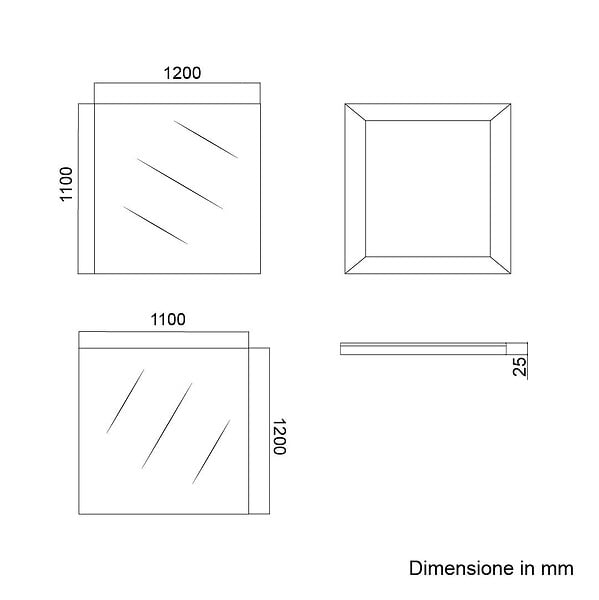 KIAMAMI VALENTINA - Miroir Salle De Bain 120X110 Cm Bord Poli Design Moderne - large