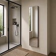 KIAMAMI VALENTINA - Miroir Mural 30X130 Cm Cadre Mdf Noir Finition Brillante, Fixation Facile - vignette