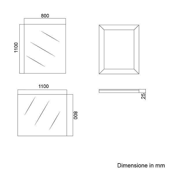 KIAMAMI VALENTINA - Miroir Salle De Bain 80X110 Cm Avec Lampe Led Intégrée, Design Épuré - large