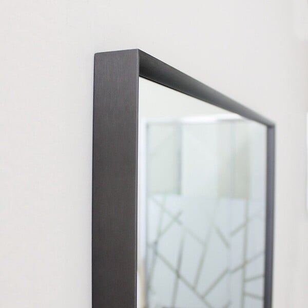 KIAMAMI VALENTINA - Miroir Rectangulaire Avec Cadre En Aluminium Gun Metal 50,5X70,5 Cm - large