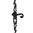 SECURY-T - Poignées de porte fer forgé COQ noir 330X36 mm Trou de cylindre i - vignette