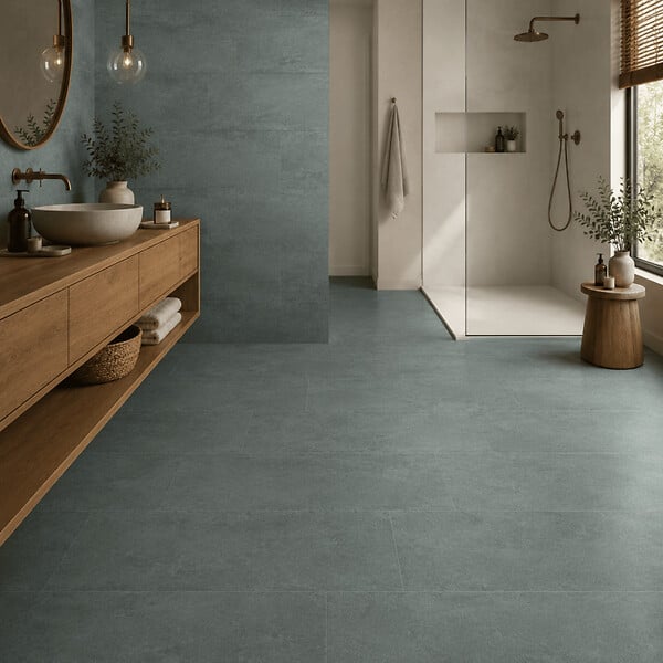 MCCOVER - Dalle SPC clipsable sol et mur 20,46 m² béton ciré - 305 x 610 mm, usure 0,5 mm Béton ciré - large
