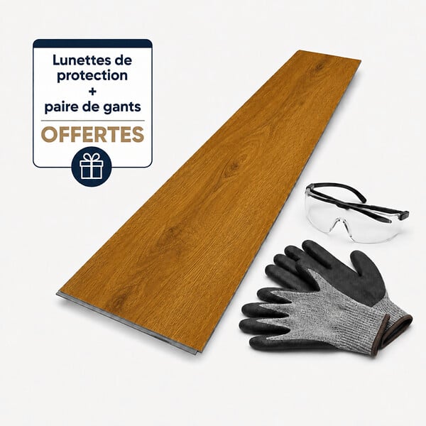 MCCOVER - Sol vinyle SPC clipsable 31,2 m² Séquoia - Sous couche intégrée, usure 0,5 mm Séquoia - large