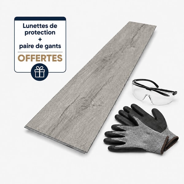 MCCOVER - Sol vinyle SPC clipsable 31,2 m² chêne gris - Sous couche intégrée, usure 0,5 mm Chêne gris - large