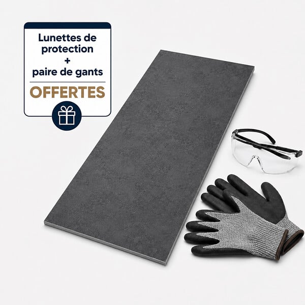 MCCOVER - Dalle SPC clipsable sol et mur 31,62 m² pierre noire - 305 x 610 mm, usure 0,5 mm Pierre noire - large