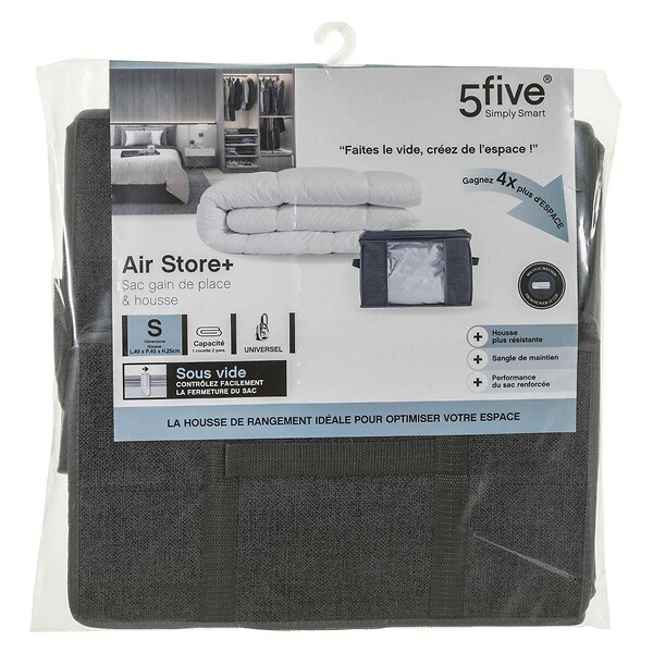5 FIVE SIMPLY SMART - Housse rangement sous vide 40x40x25cm "Air-Store" - large