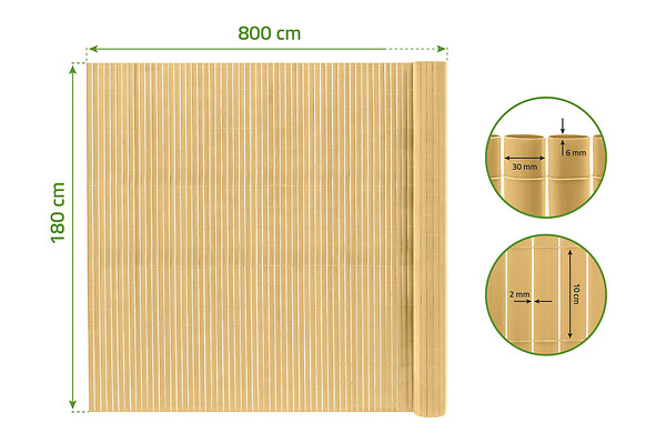 CASANOOV - Casanoov Canisse PVC VISO L.8m x H.1,8m Beige - large