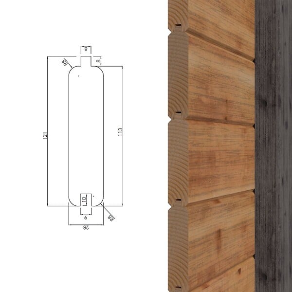 ALTANKA - Abri de jardin en bois Sora 6.06x4.09m - 23.41m2 - Ep. 28mm - Traité - 000482 - large