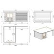 ALTANKA - Abri de jardin en bois Aura 6.06x4.09m - 18.72m2 - Ep. 28mm - Traité - 000471 - vignette
