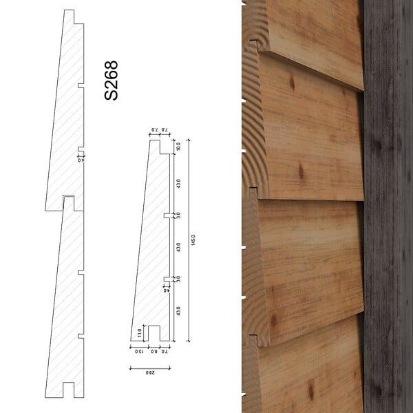 ALTANKA - Abri de jardin en bois Aura 3.09x4.09m - 12.64m2 - Ep. 28mm - Traité - 000466 - large