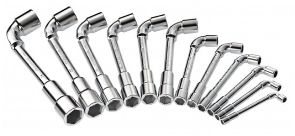 FACOM - Jeu de 12 clés à pipe débouchées FACOM 75.J12PB 6 pans (7 à 24 mm) - large