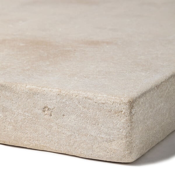 RO'MA NATURE - Margelle de piscine Pierre de l'Atlas Beige 61x33x5 cm Bord Droit (à l'unité) - large