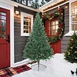 VIDAXL - vidaXL Sapin de Noël artificiel moitié avec support vert 210 cm PVC - vignette