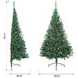 VIDAXL - vidaXL Sapin de Noël artificiel moitié avec support vert 210 cm PVC - vignette