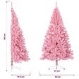 VIDAXL - vidaXL Demi sapin de Noël artificiel avec support Rose 180 cm PVC - vignette