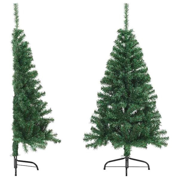 VIDAXL - vidaXL Sapin de Noël artificiel moitié avec support vert 150 cm PVC - large