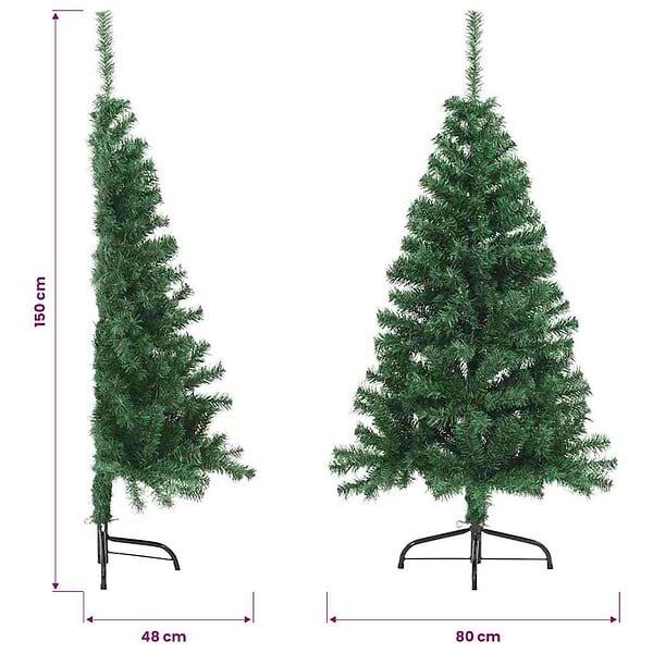 VIDAXL - vidaXL Sapin de Noël artificiel moitié avec support vert 150 cm PVC - large