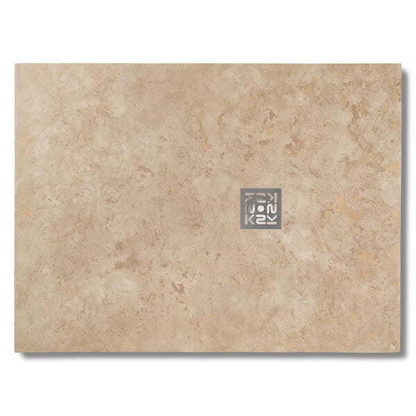 RO'MA NATURE - Receveur de douche extra plat Travertin Beige Clair 120x90x3 cm - large