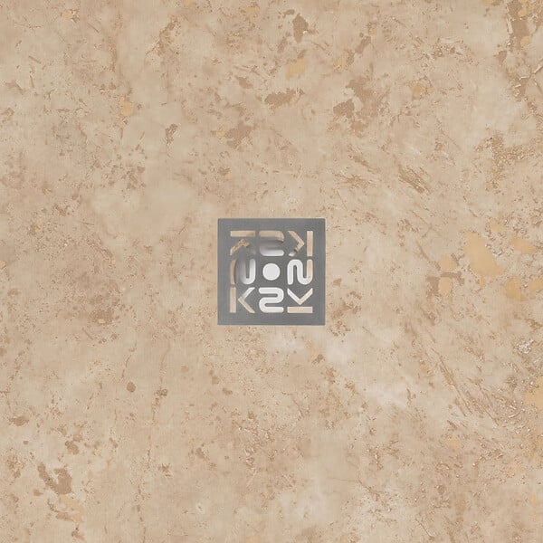 RO'MA NATURE - Receveur de douche extra plat Travertin Beige Clair 120x90x3 cm - large