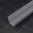 MON MARCHE DECO - Gouttière PVC Moulurée dév 300 mm - Long. 1,90 m - Gris - vignette