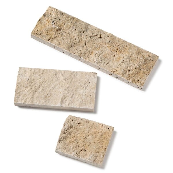 RO'MA NATURE - Brique de parement Travertin Beige Nuancé LLx10 cm (lot de 1 m²) - large