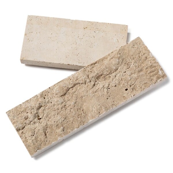 RO'MA NATURE - Brique de parement Travertin Beige Nuancé LLx10 cm (lot de 1 m²) - large
