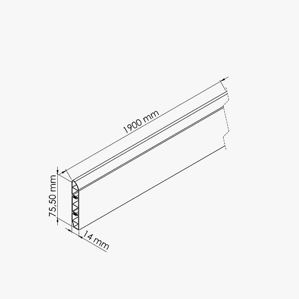 TECNOPROFILS - Plinthe Alvéolaire 1.90 m – Blanc - large