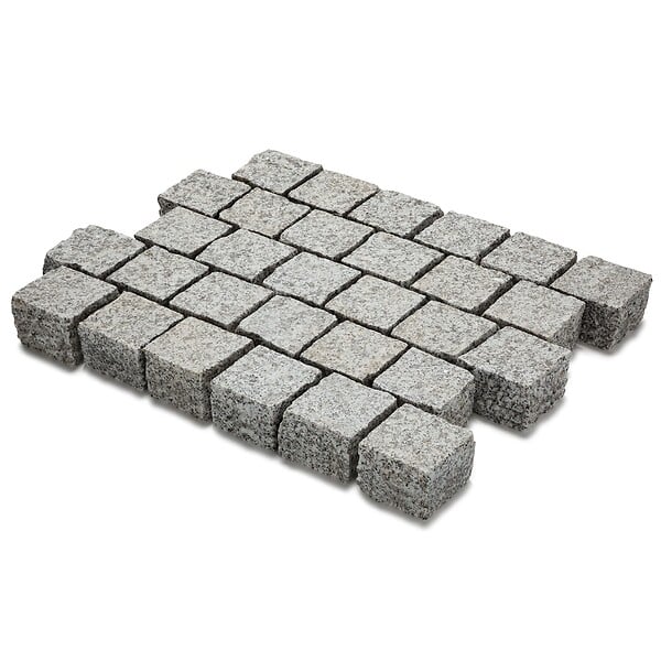 RO'MA NATURE - Pavé Granit Gris 10x10x8 cm (vendu au m² - 76 pavés/m²) - large